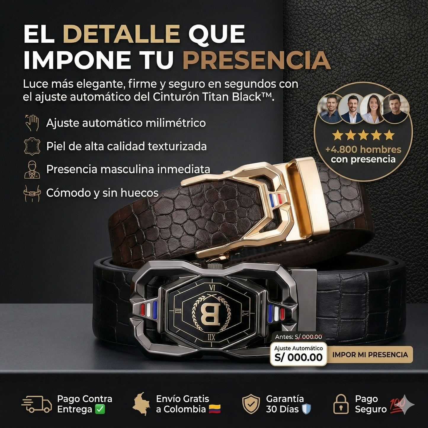 Cinturón Titan de Piel - Fuerza, elegancia y ajuste perfecto.