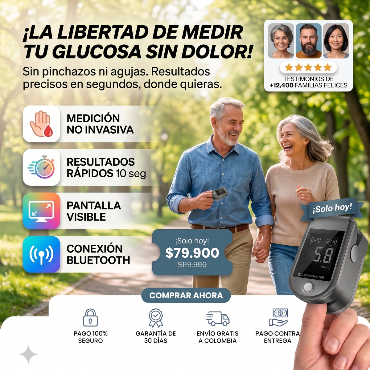 GlucoPulse™ Original | sin punciones ni agujas