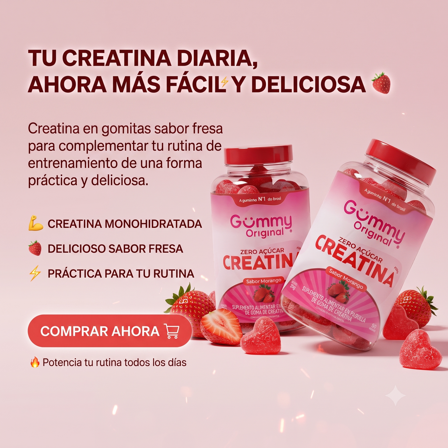 POWER GUMMY | Creatina en Gomitas Sabor Fresa