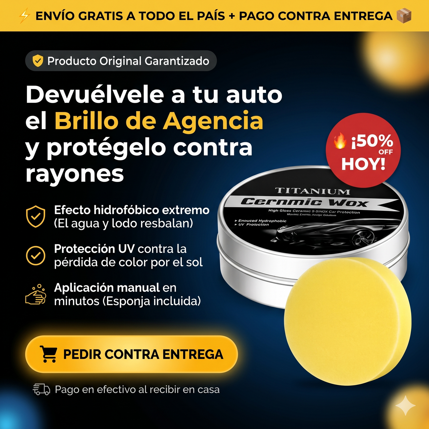 Cera Cerámica Titanium | Brillo espejo y protección duradera.