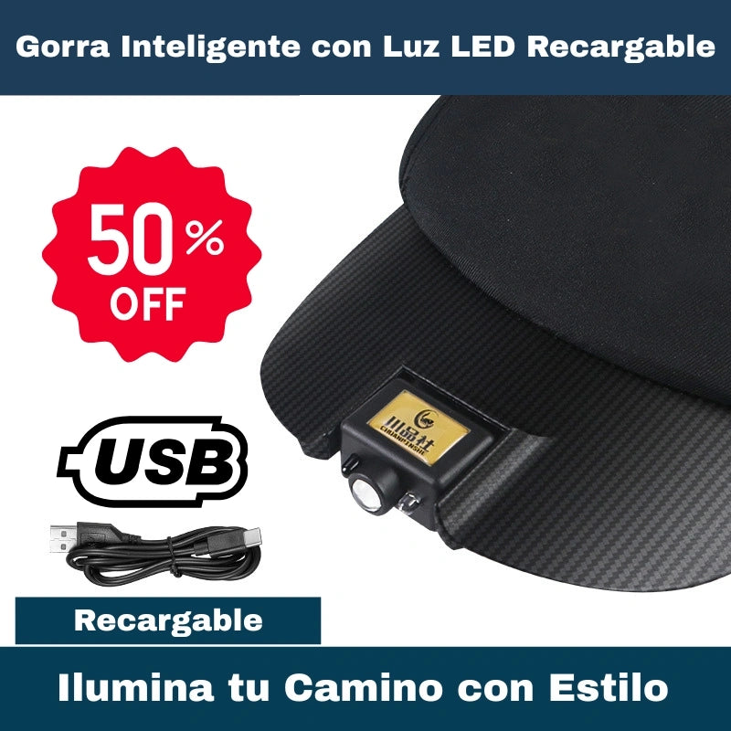 GORRA CON LUZ LED RECARGABLE | ORIGINAL