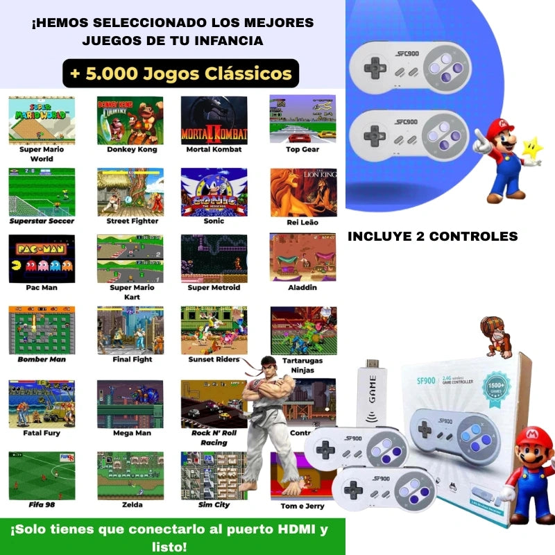 SUPER GAME RETRO + 2 CONTROLES | ORIGINAL