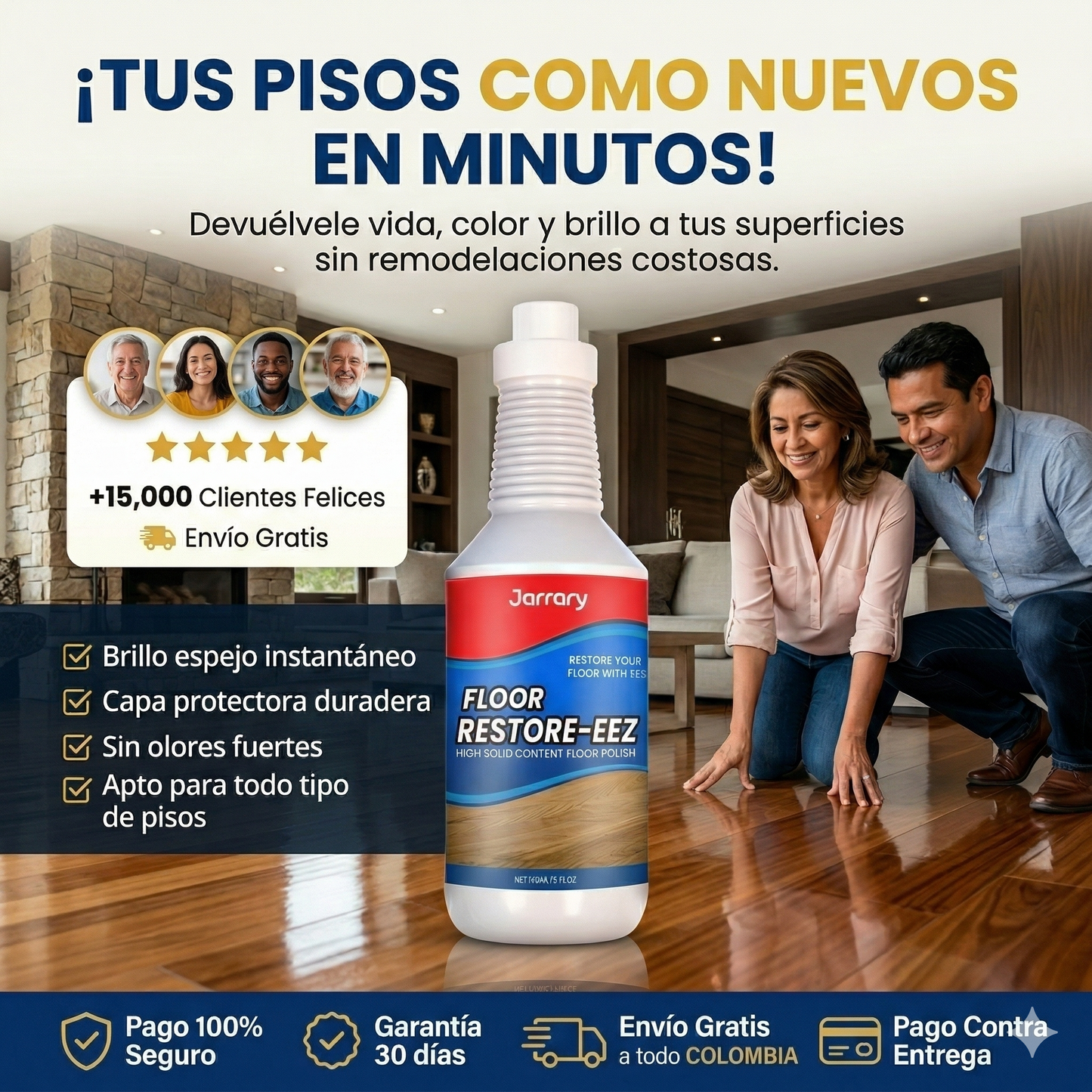 BrilloRenova Pisos - Devuélvele vida, color y brillo a tus pisos en minutos.