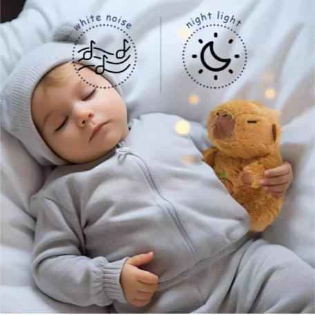 PELUCHE CAPIBARA DE RESPIRACIÓN CON MÚSICA RELAJANTE Y LUZ SUAVE ✨