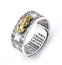 Anillo Pixiu Buda Prosperidad Ajustable