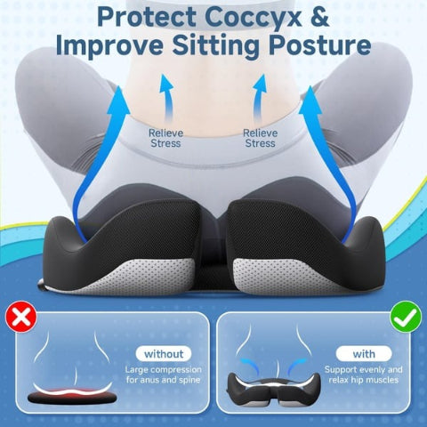 Cojín ergonómico de espuma viscoelástica para asiento