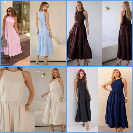 VESTIDO LARGO SIN MANGAS CON CREMALLERA