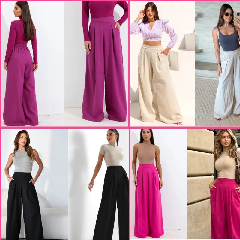 PANTALÓN DE LINO BOTA ANCHA