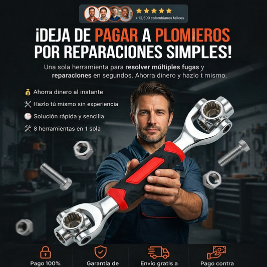 LLAVE MAESTRO 8 EN 1 - Una sola herramienta para resolver múltiples reparaciones en segundos.