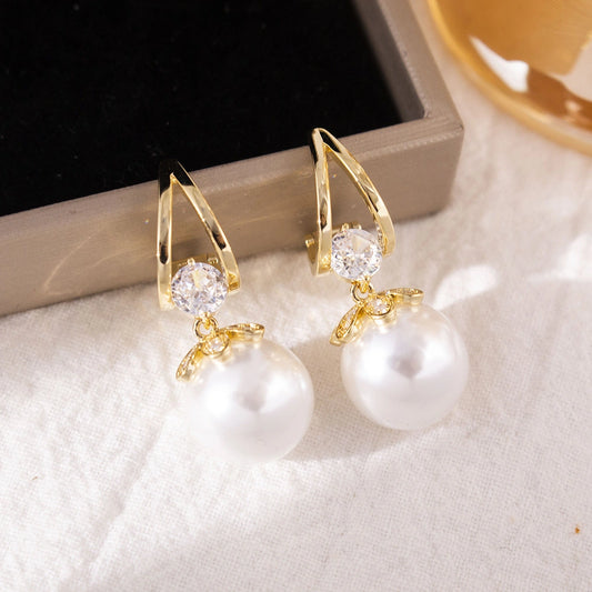 PENDIENTES  DE PERLA DE PLATA ESTERLINA DE 925 | ORIGINAL
