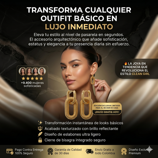 Alba Luxe | Aretes Baño de oro de Eslabón Elegante