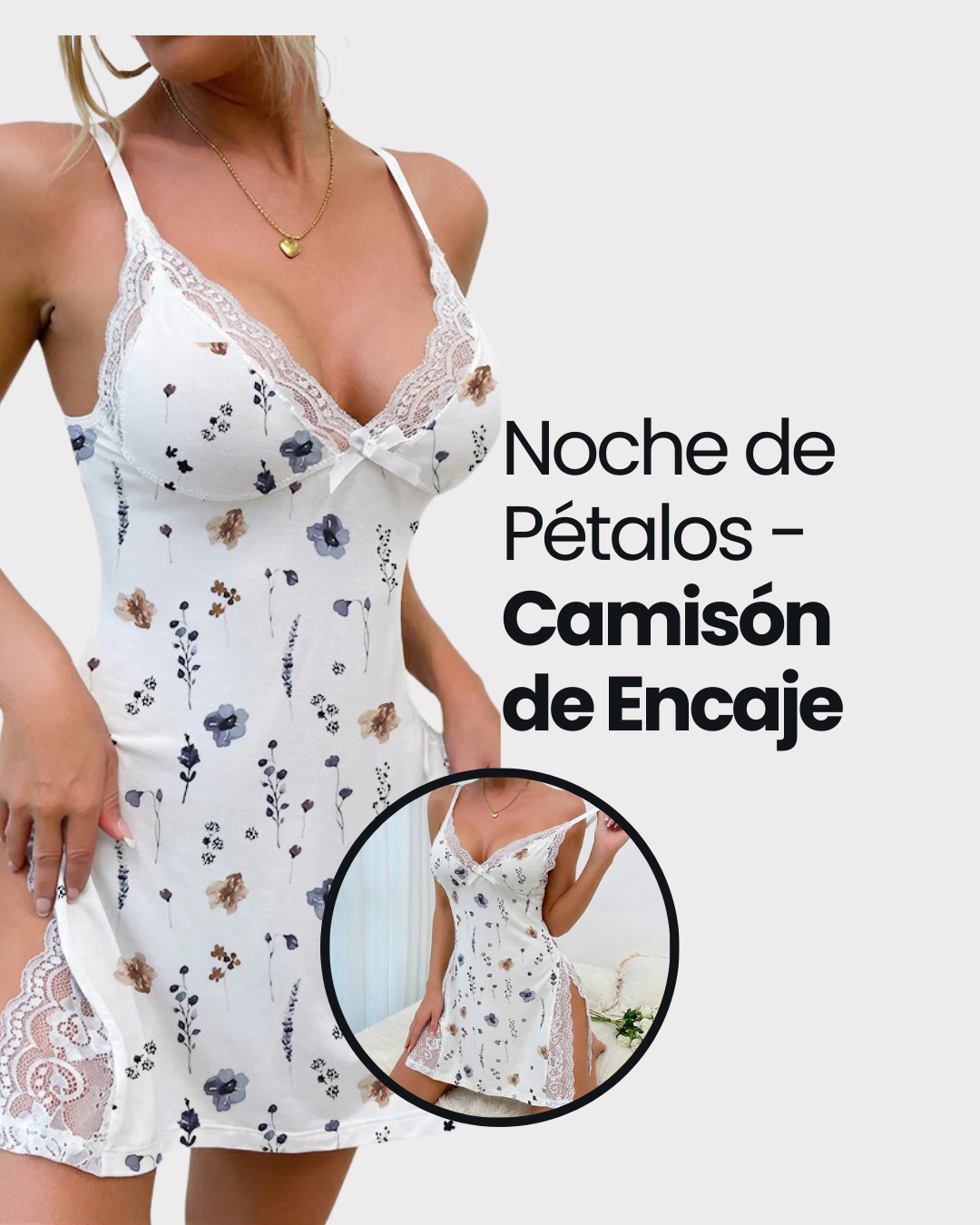 Noche de Pétalos - Camisón de Encaje