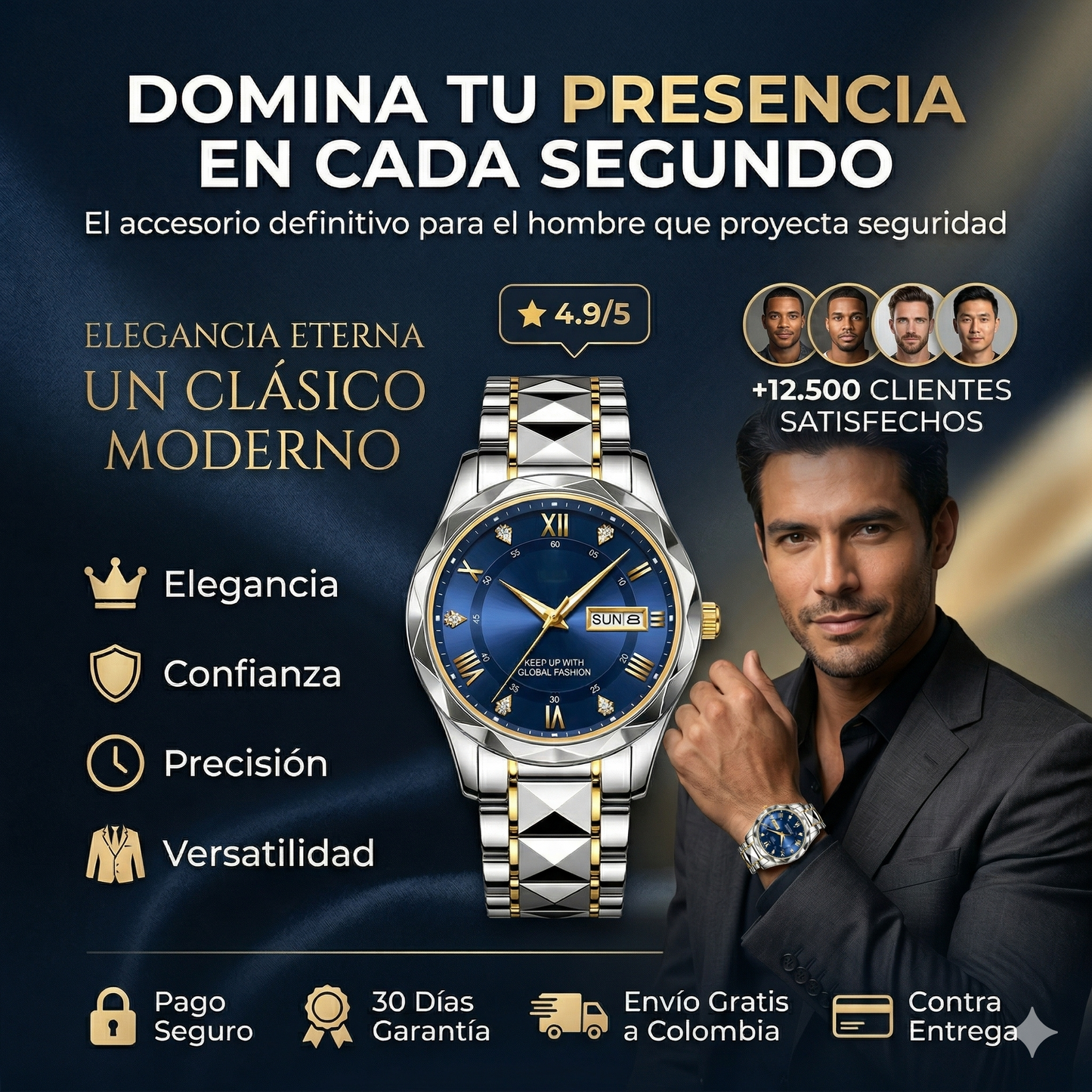 RESISTENTE AGUA | Reloj Clásico - Elegancia y presencia en cada detalle⌚