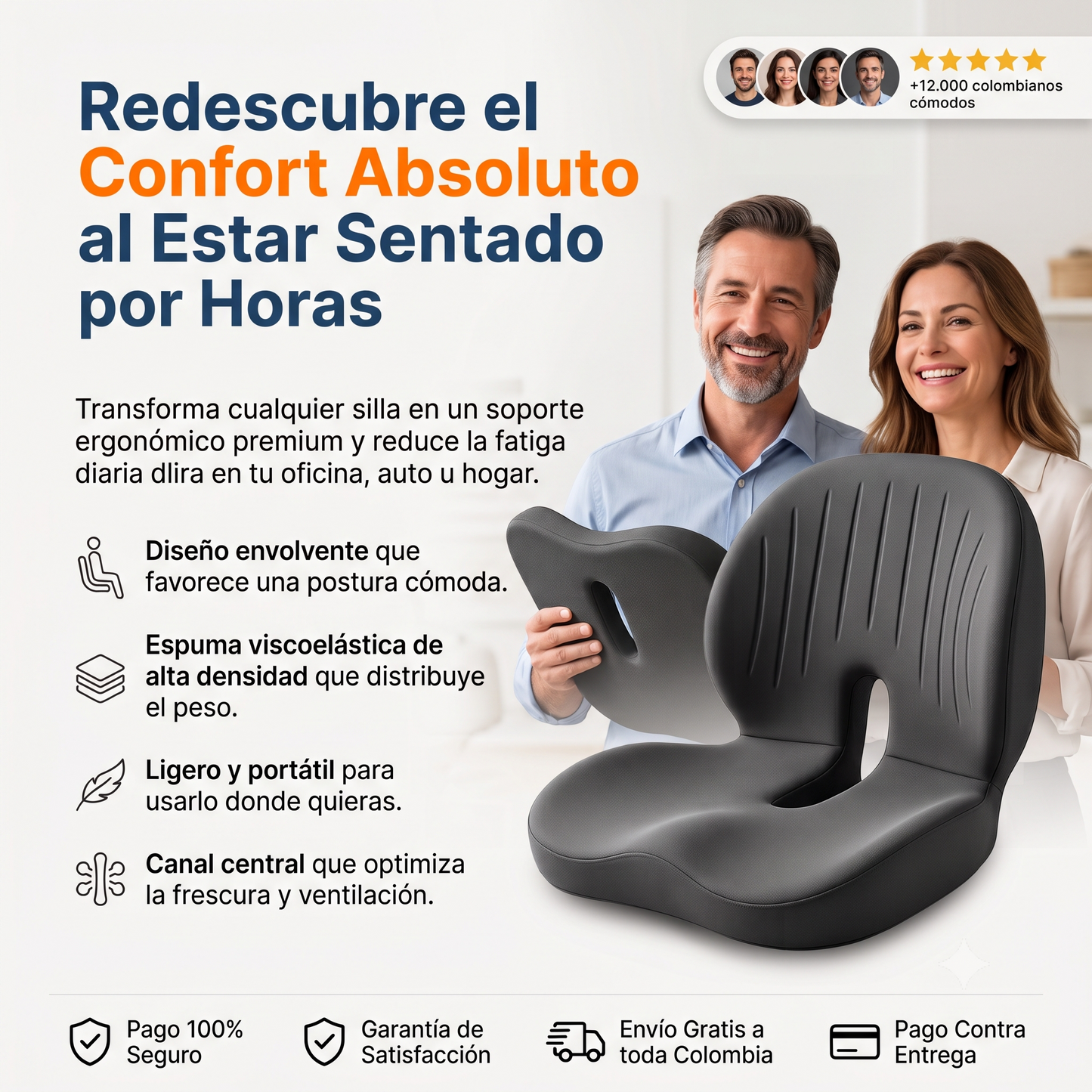 Comfort Plus - Cojín Ergonómico de Espuma