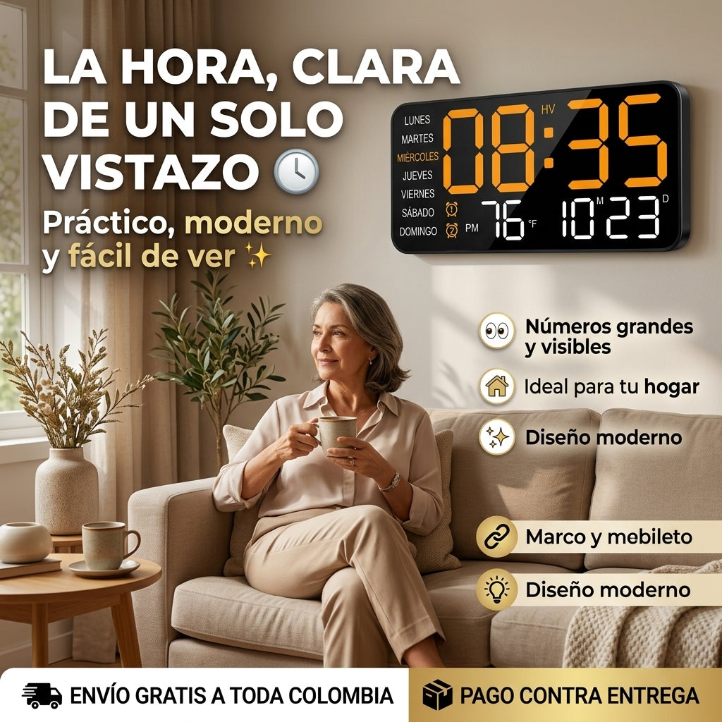 Reloj Digital LED de Pared