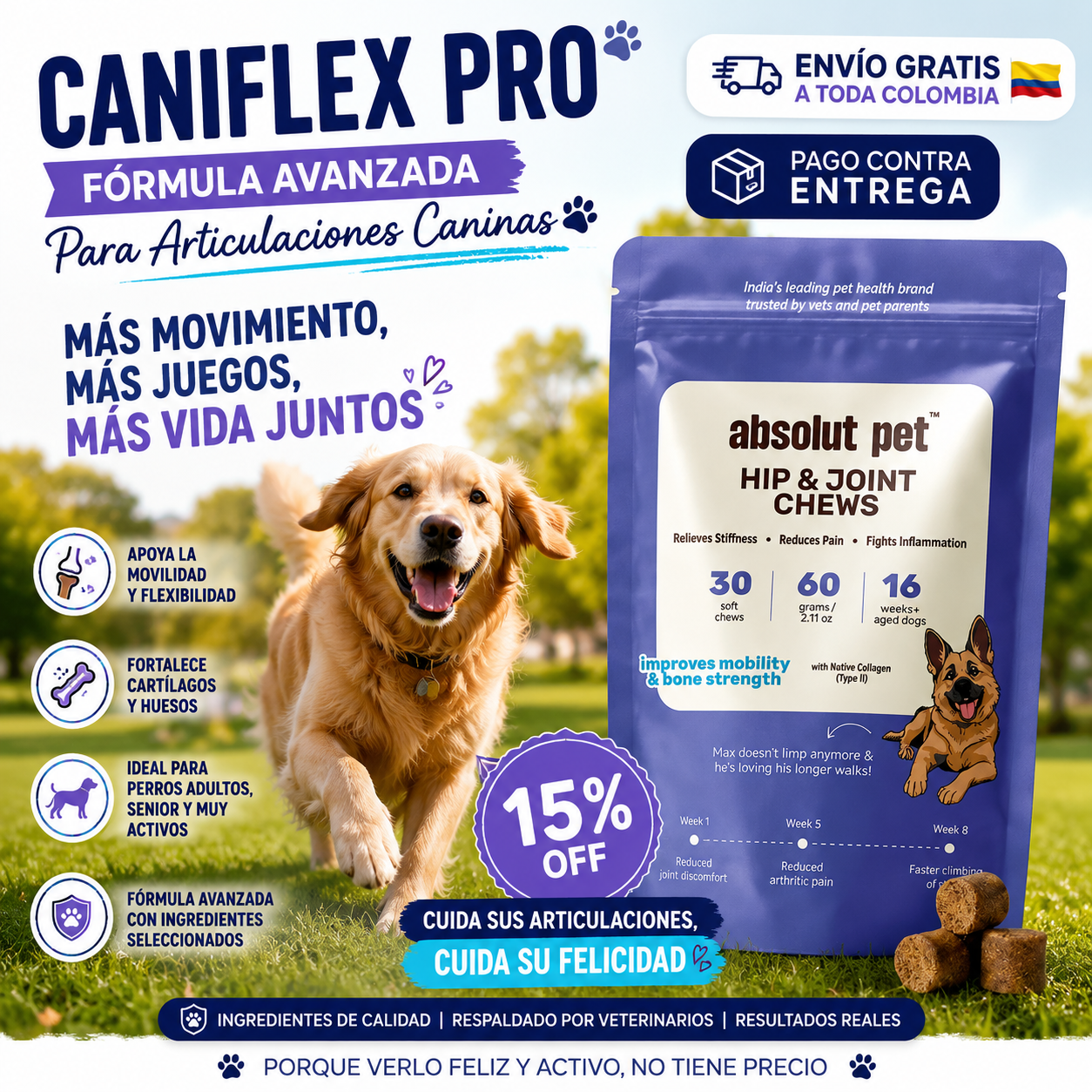 CANIFLEX PRO - Fórmula Avanzada para Articulaciones Caninas