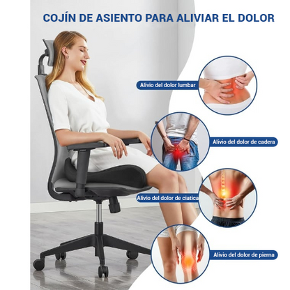 Cojín ergonómico de espuma viscoelástica para asiento