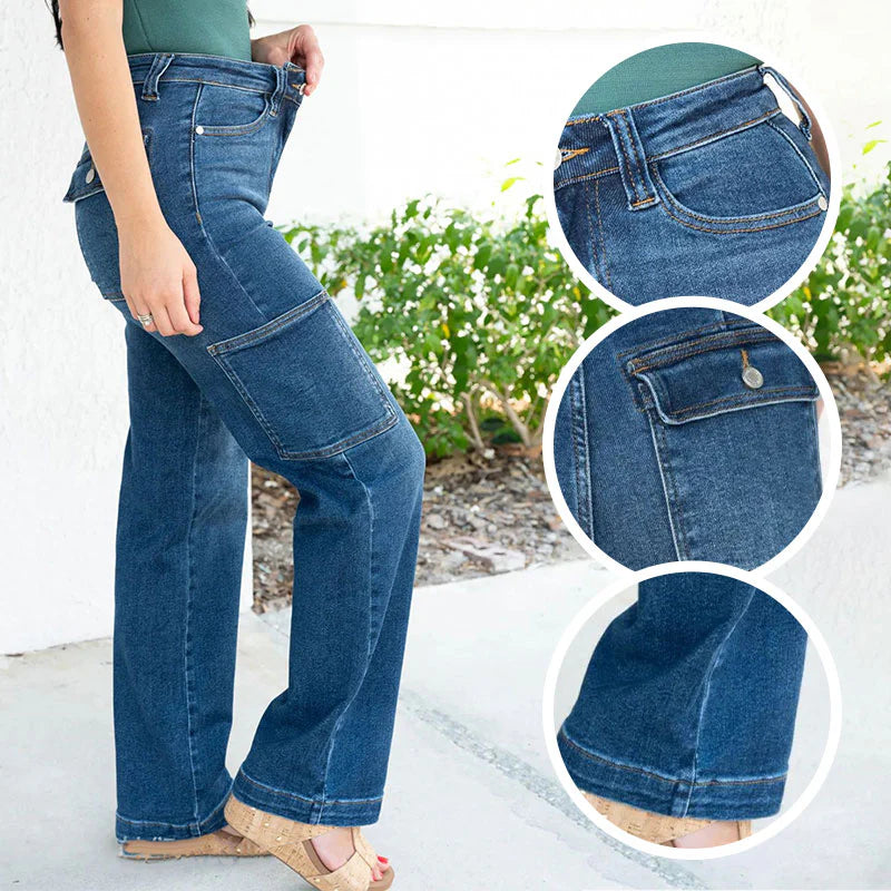 Jeans elásticos de cintura alta para mujer⭐