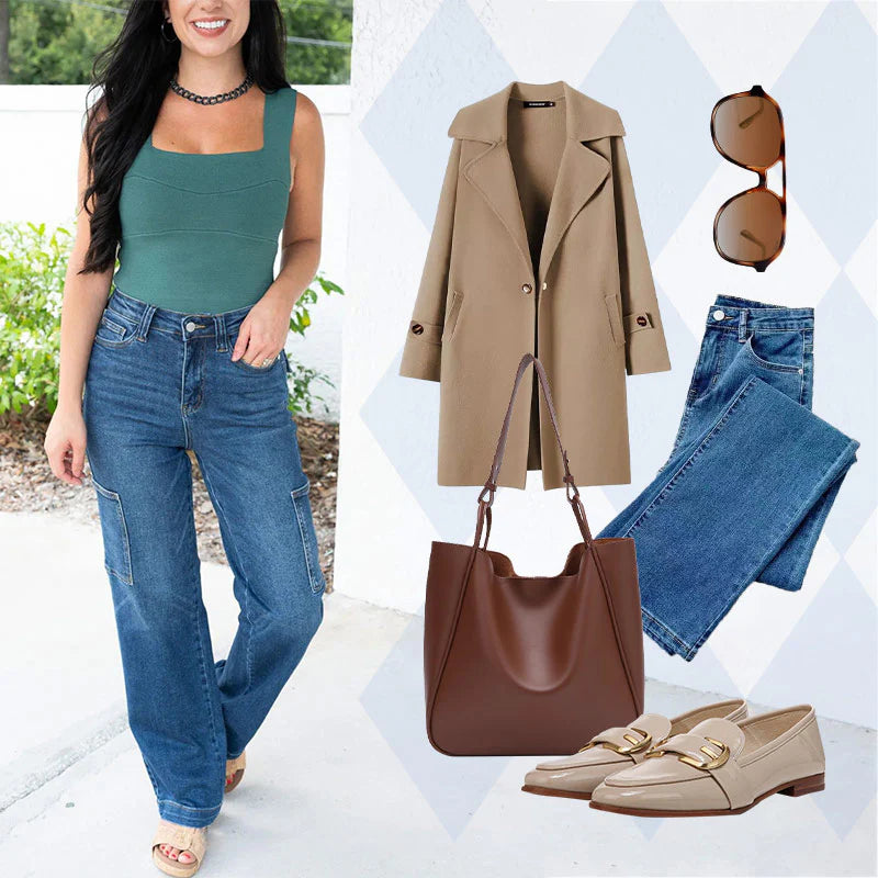 Jeans elásticos de cintura alta para mujer⭐